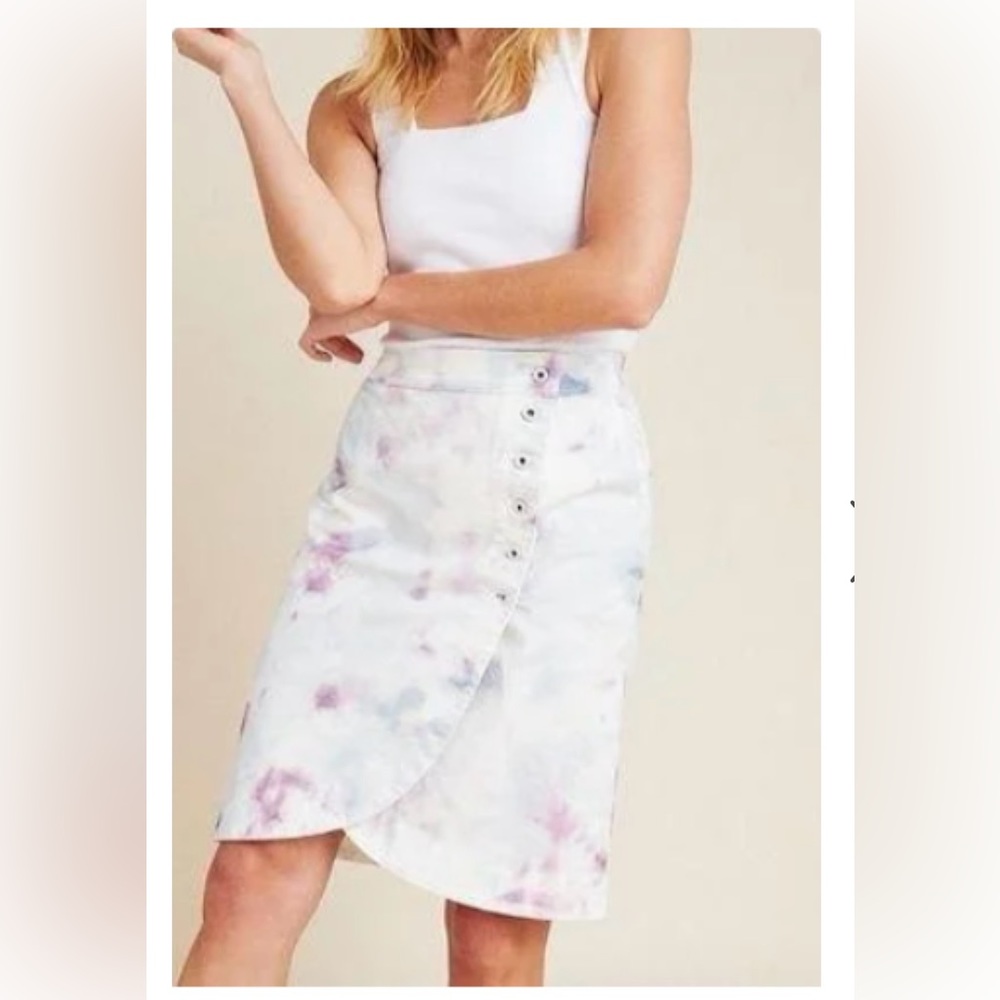 Anthropologie button skirt, tie-dyed skirt brand new with tags size 4